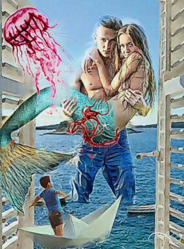 Forbidden love Painting titled "Forbidden love" by Lucy Klimenko, Original Art, Acrylic