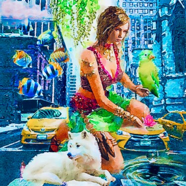 Peinture intitulée "Amazon" par Lucy Klimenko, Œuvre d'art originale, Huile
