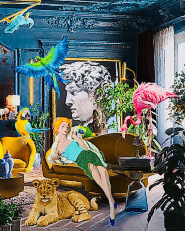 Картина под названием "Blue room" - Lucy Klimenko, Подлинное произведение искусства, Масло
