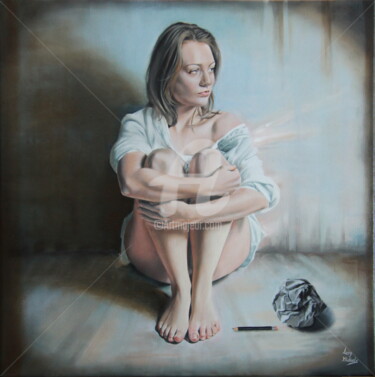 Картина под названием "Pensées secrètes" - Lucy Michiels, Подлинное произведение искусства, Масло