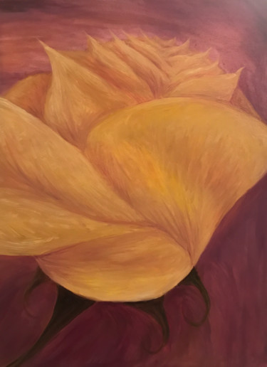 Painting titled "“Yellow Rose”" by Artbylucyshuki, Original Artwork