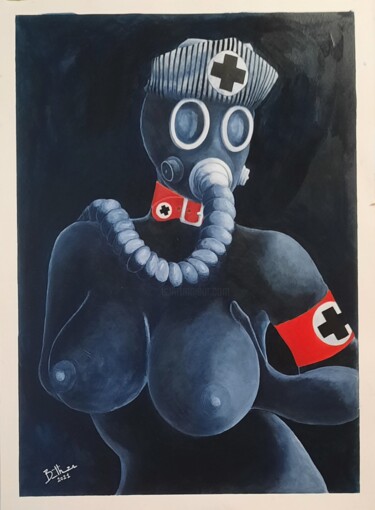 Peinture intitulée "Evil Nurse" par Lud Wig, Œuvre d'art originale, Acrylique