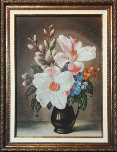 Arte têxtil intitulada "Весенний букет" por Vyshitye Kartiny, Obras de arte originais, Bordado