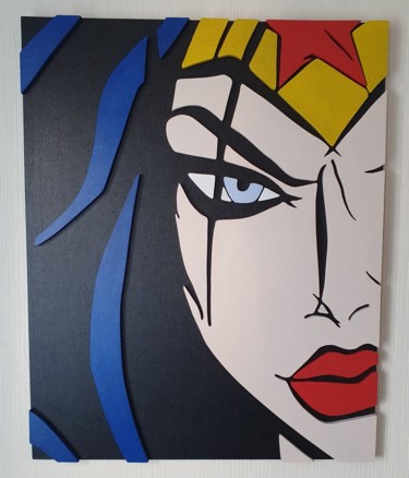 Sculpture titled "Wonder Woman" by Ludovic Latreille, Original Artwork, Acrylic