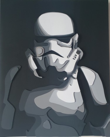 Scultura intitolato "Stormtrooper" da Ludovic Latreille, Opera d'arte originale, Legno