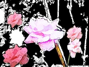 Arts numériques intitulée "roses" par Martine Richard, Œuvre d'art originale