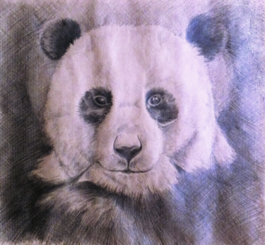 Dessin intitulée "Panda" par Ludivine Charpentier, Œuvre d'art originale, Crayon