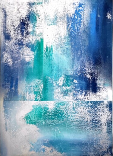 Painting titled "AU FIL DE L'EAU" by Ludivine Renaud, Original Artwork, Acrylic Mounted on Wood Stretcher frame