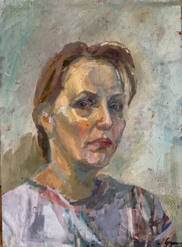 Painting titled "Автопортрет" by Ludmila Cerednicenko, Original Artwork, Oil