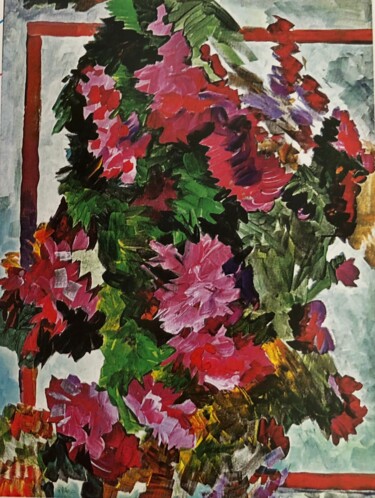 Painting titled "Dreams in flowers" by Ludmila Charlamova, Original Artwork, Acrylic Mounted on Wood Stretcher frame