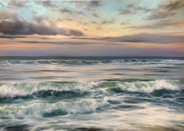Malerei mit dem Titel "Himmel und Meer" von Ludmila Gittel, Original-Kunstwerk, Öl