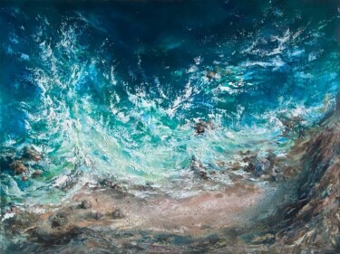 Painting titled "Sea You" by Ludmila Gorbunova, Original Artwork, Oil Mounted on Wood Stretcher frame