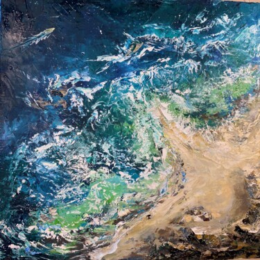 Картина под названием "By the Sea" - Ludmila Gorbunova, Подлинное произведение искусства, Масло Установлен на Деревянная рам…