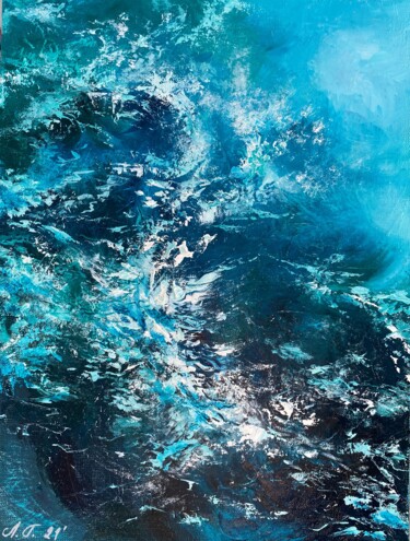 Malerei mit dem Titel "Sea Foam" von Ludmila Gorbunova, Original-Kunstwerk, Öl Auf Keilrahmen aus Holz montiert