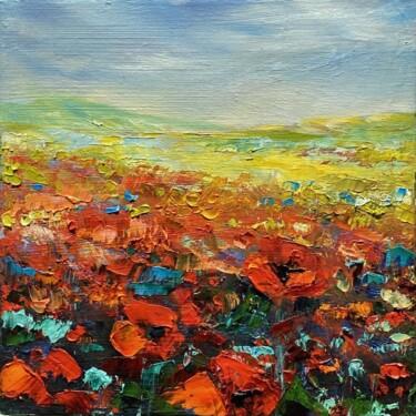 Картина под названием "Poppies in Bloom" - Ludmila Gorbunova, Подлинное произведение искусства, Масло