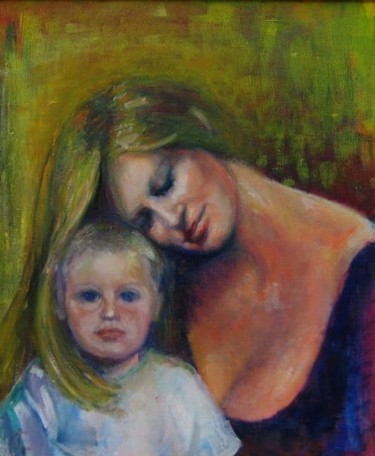 Painting titled "tendresse" by Ludmila Constant, Original Artwork, Oil