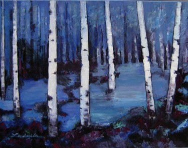Peinture intitulée "Nuit blanche" par Ludmila Constant, Œuvre d'art originale, Huile