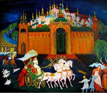 Peinture intitulée "Nouvelle reine" par Ludmila Constant, Œuvre d'art originale, Huile