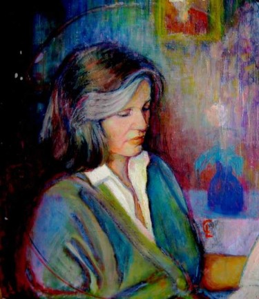 Pintura intitulada "autoportrait" por Ludmila Constant, Obras de arte originais, Óleo