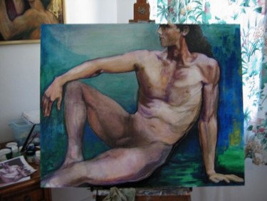 Peinture intitulée "Adam" par Ludmila Constant, Œuvre d'art originale, Huile