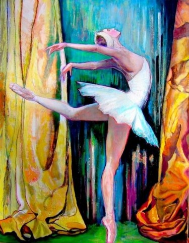 Painting titled "Ballerine" by Ludmila Constant, Original Artwork, Oil