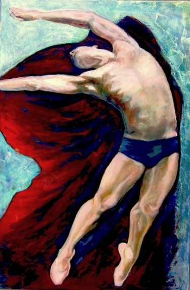 Painting titled "Danseur" by Ludmila Constant, Original Artwork, Oil