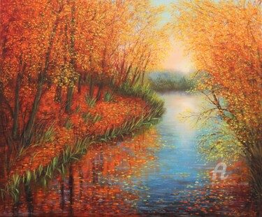 Pintura intitulada "The autumn" por Ludmilla Ukrow, Obras de arte originais, Óleo