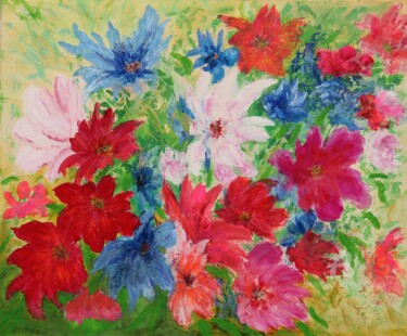 Peinture intitulée "Colorful abstract f…" par Ludmilla Ukrow, Œuvre d'art originale, Huile