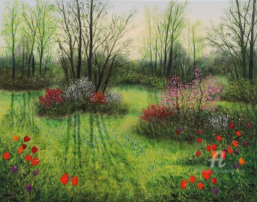 Malerei mit dem Titel "Spring is coming" von Ludmilla Ukrow, Original-Kunstwerk, Öl