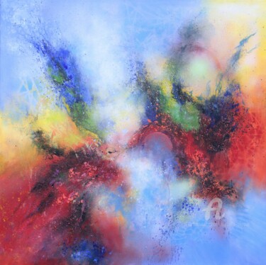 Peinture intitulée "Abstract "Astral"" par Ludmilla Ukrow, Œuvre d'art originale, Acrylique