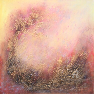 Pittura intitolato "Abstract "Gold sphe…" da Ludmilla Ukrow, Opera d'arte originale, Acrilico