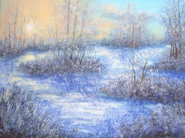 Painting titled "Winter´s mood" by Ludmilla Ukrow, Original Artwork, Oil