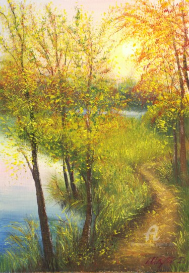 Malarstwo zatytułowany „Autumnal mood” autorstwa Ludmilla Ukrow, Oryginalna praca, Olej