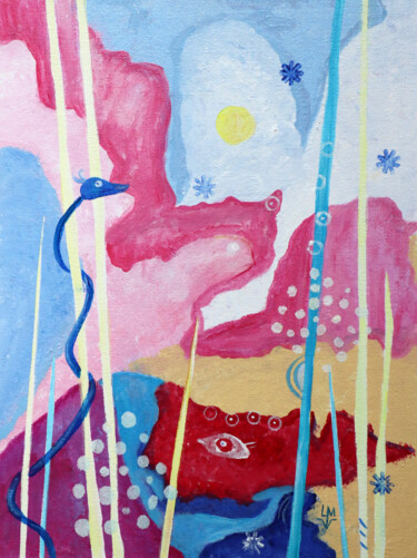 Картина под названием "Madrid/ Spanien aus…" - Ludmilla Wingelmaier, Подлинное произведение искусства, Акрил Установлен на к…