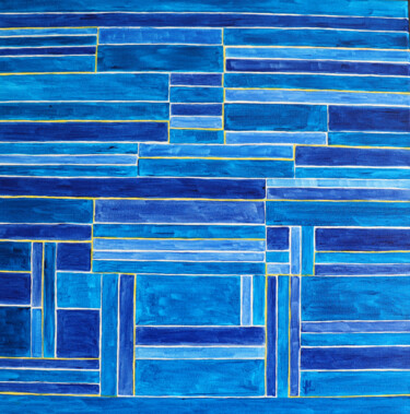 Peinture intitulée "Blaue Wege" par Ludmilla Wingelmaier, Œuvre d'art originale, Acrylique Monté sur Châssis en bois