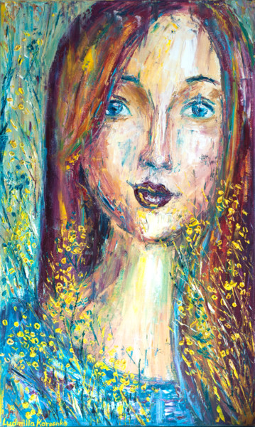 Painting titled "Happiness" by Ludmilla Karpenko, Original Artwork, Oil