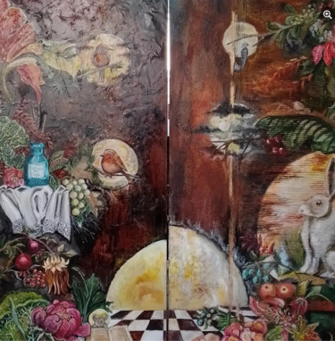 Pittura intitolato "L'enigma del topo c…" da Ludo, Opera d'arte originale, Olio