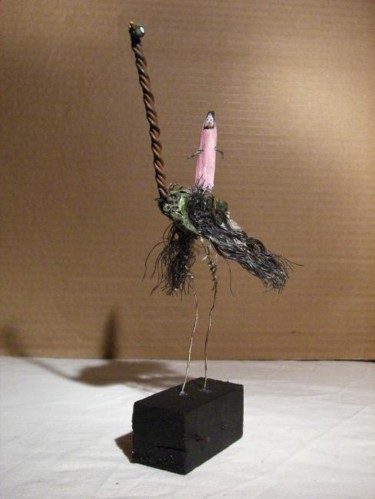 Sculpture intitulée "la course d'autruche" par Ludo- Creation, Œuvre d'art originale