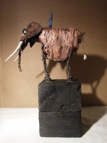 Sculpture intitulée "le cornac" par Ludo- Creation, Œuvre d'art originale