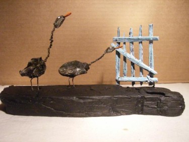Sculpture intitulée "les oies" par Ludo- Creation, Œuvre d'art originale