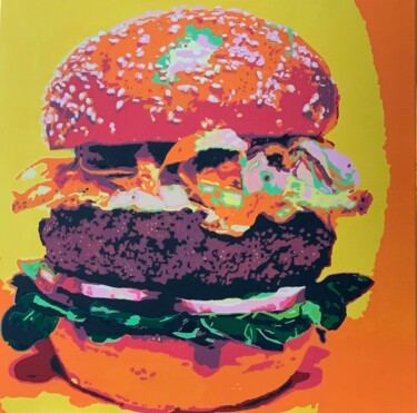 Painting titled "Big meal" by Ludo Knaepkens, Original Artwork, Acrylic