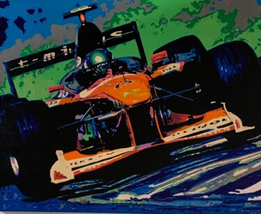 Schilderij getiteld "Formule 1" door Ludo Knaepkens, Origineel Kunstwerk, Acryl