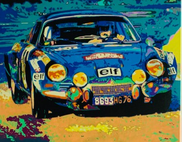 Pintura intitulada "Renault Alpine duri…" por Ludo Knaepkens, Obras de arte originais, Acrílico
