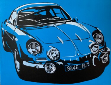 Ζωγραφική με τίτλο "Renault Alpine A110" από Ludo Knaepkens, Αυθεντικά έργα τέχνης, Ακρυλικό