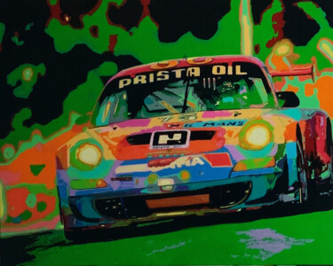 Ζωγραφική με τίτλο "Porsche 24h Le Mans" από Ludo Knaepkens, Αυθεντικά έργα τέχνης, Ακρυλικό