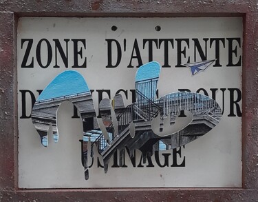 Malerei mit dem Titel ""Zone d'attente"" von Ludo Lassalle, Original-Kunstwerk, Acryl Auf Keilrahmen aus Holz montiert