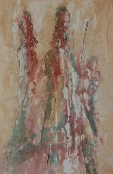 Painting titled "le mariage" by Hervé Visery, Original Artwork, Acrylic
