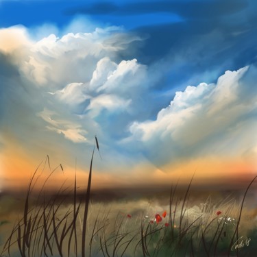 Цифровое искусство под названием "blue-sky" - Ludo Sevcik, Подлинное произведение искусства, Цифровая живопись