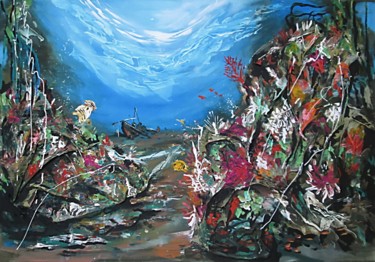 Painting titled "shallow-deep" by Ludo Sevcik, Original Artwork, Acrylic