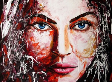 Peinture intitulée "blue-eyes.jpg" par Ludo Sevcik, Œuvre d'art originale, Acrylique
